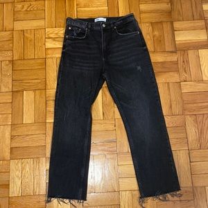 Zara High Waist Straight Ankle Jean
